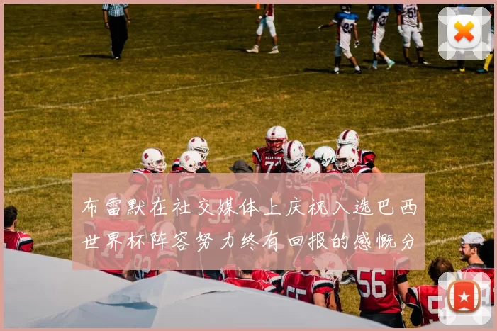 布雷默在社交媒体上庆祝入选巴西世界杯阵容努力终有回报的感慨分享